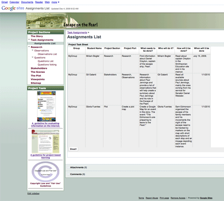 Planning the Task with Google Apps