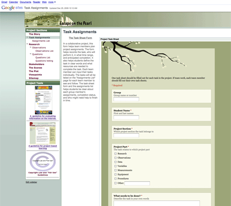 Task Assignment Sheet